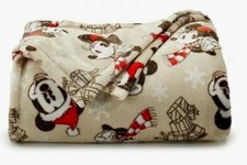 Christmas Mickey Mouse w/ Presents Throw Blanket 5' x 6 ft -The Big One -New