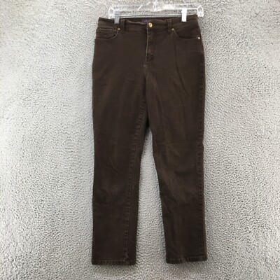 Gloria Vanderbilt Amanda Pants Womens Petite (Actual Brown Zip  Fly