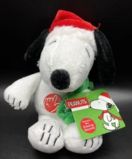 NWT  Peanuts KISS Sound SANTA SNOOPY Plush Toy CHRISTMAS Key chain CLIP GIFT