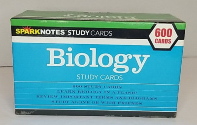 Study Flashcard Box SparkNotes Study Cards Biology Study Flash Cards *Open Box* | eBay