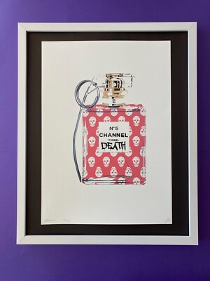 #ad DEATH NYC Hand Signed LARGE Print Framed 16x20in COA CHNEL No. 5 SKULLS HIRST amp; $275.00