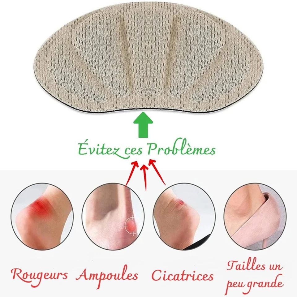 6 Paires Coussinets de Talons Protèges Talons Confort Auto-Adhésifs Chaussures - Photo 2/4