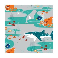 Disney Nemo Hank Finding Dory on gray background blue teal Camelot By The Yard