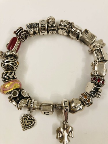 Chamilia 925 Sterling Silver Charm Bracelet With 22 Charms - Picture 8 of 9