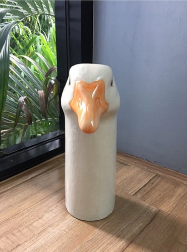 Tall Vase Pot Ceramic Goose Head Figurine Flower Succulent Plant Home Decor - Picture 3 of 7