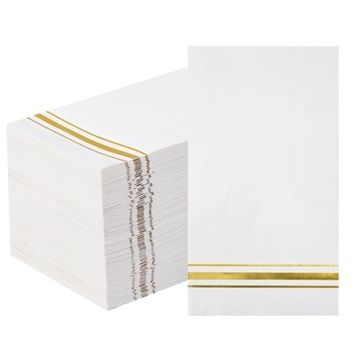Servilletas doradas de 3 capas, servilletas papel desechables elegantes la cena
