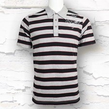 VTG Y2K Quicksilver Polo Striped Shirt Mens Large Pop Collar