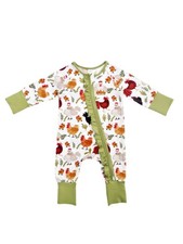 Bamboo Rayon Baby Pajamas Newborn Sleepers Girl Boy Rompers Green Chicken 1-3...