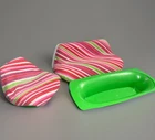 Vtg 1977 Barbie DREAM HOUSE Striped Furniture Chair, Sofa, Table (no Top) Green