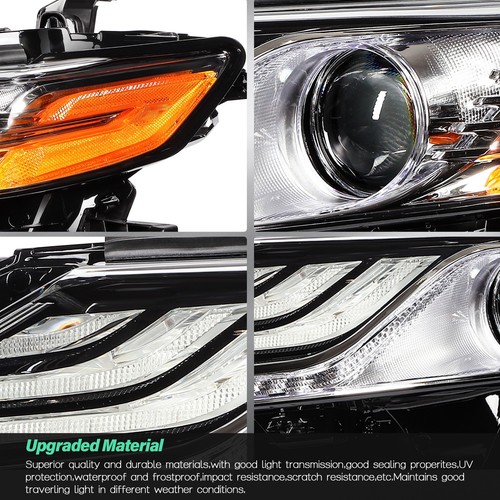 For 2021-2023 Toyota Camry XLE Headlight Assembly Chrome Housing Clear Lens Pair - Foto 4 di 14