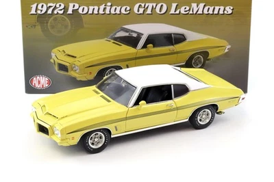 ACME PM 1:18 ACME 1972 Pontiac GTO LeMans Ram Air Coupe Monarch Yellow/ Vinyl Top