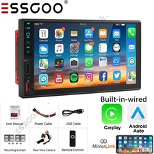 7" Double Din Car Stereo Fit Apple CarPlay  Android Auto Touch Screen Radio FM