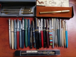 Job Lot Of Vintage Fountain Pens Ballpoints & Pencil Spares Or Repairs