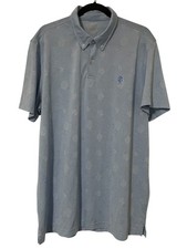 IZOD Golf Performance Polo Shirt-Men's XL-All Over Pineapple Print-Light Blue