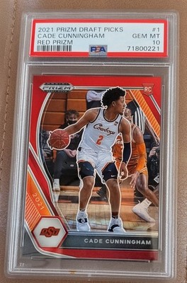 2021 Panini Prizm Draft Picks Cade Cunningham Red Prizm /299 #1 PSA 10 GEM RC