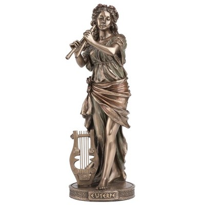 Veronese Design Euterpe Greek Muse of Music Sculpture, 9'' Bronze Resin