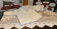 VINTAGE CROCHETED BABY/DOLL SWEATERS 3 BEAUTIFUL PREEMIE TO 3 MONTHS DOLL