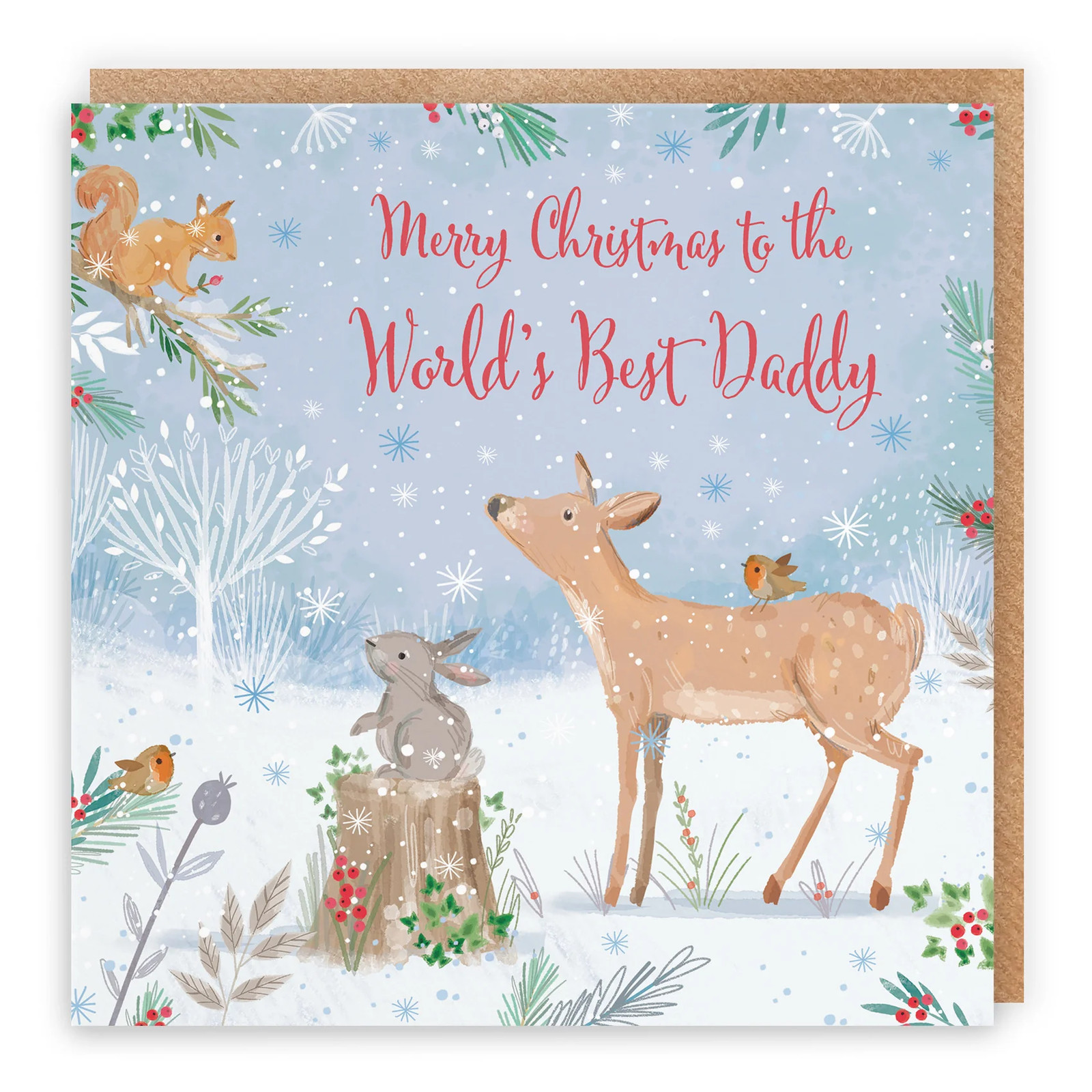 Cute Deer Daddy Christmas Card Nature's Treasures