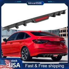 Rear Bumper Diffuser Spoiler W/ Brake Light For Honda Accord Sedan 2008-2011 New