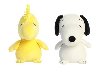 Aurora 2 Piece Squishy Stuffed Animal Plush Bundle, Snoopy and Woodstock 8.5''