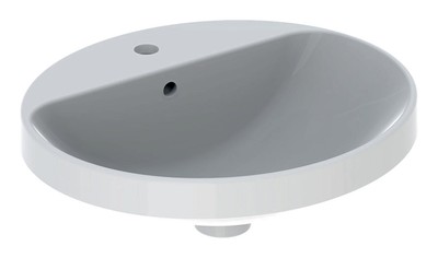 Geberit VariForm Einbauwaschtisch oval mit Hahnloch mit Überlauf 500 x 450 mm...
