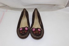 Miu Miu Brown Suede Jeweled Moccasin Shoes Flats Size 36 EU/ 6 US Made In Italy