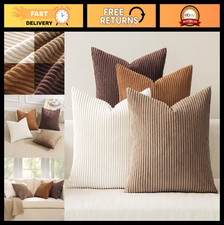 Set of 4 Boho Farmhouse Throw Pillow Covers 18x18 Inch Rustic Soft Corduroy Deco