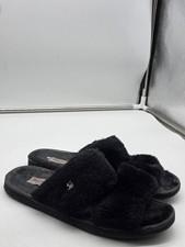 Juicy Couture Slippers Shoes Womens Size 9.5 Black Faux Fur Slide Damaged