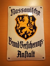 Stary znak emaliowany Nassauische Brand-Insurance - Anstalt. tabliczka emaliowana