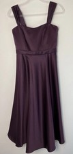 David s Bridal Dark Purple Bridesmaid Dress Short Sleeveless Size 4 Style F14556