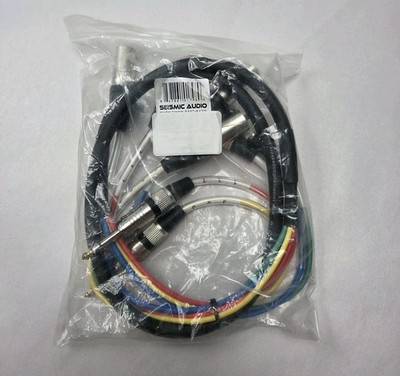 Seismic Audio SAXT-4x5M 1/4'' TRS to XLR Male 4 Channel 5ft Audio Snake Cable