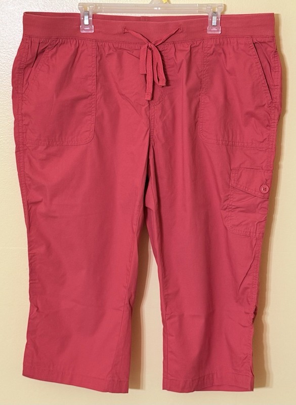 ST. JOHN'S BAY  Women's Plus Pull On Stretch Waistband Capri ORANGE Size 0X
