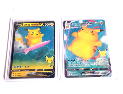 Surfing Pikachu VMAX & Surfing Pikachu V Pokemon 25th Anniversary Celebrations
