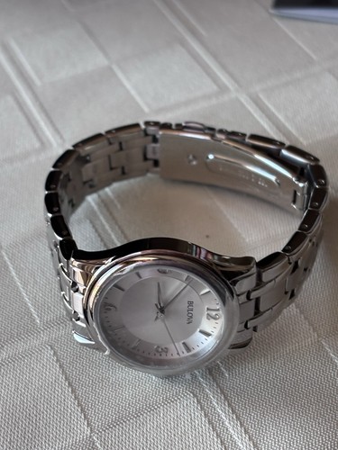 NEW Ladies Bulova 96L005 30mm Silver Stainless Steel Case Classic Box & Warranty - Picture 9 of 17