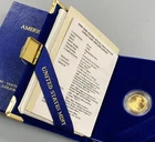 1990 P US Mint 1/10th ozt Gold $5 Proof Eagle Coin w/ogp stained box L23984