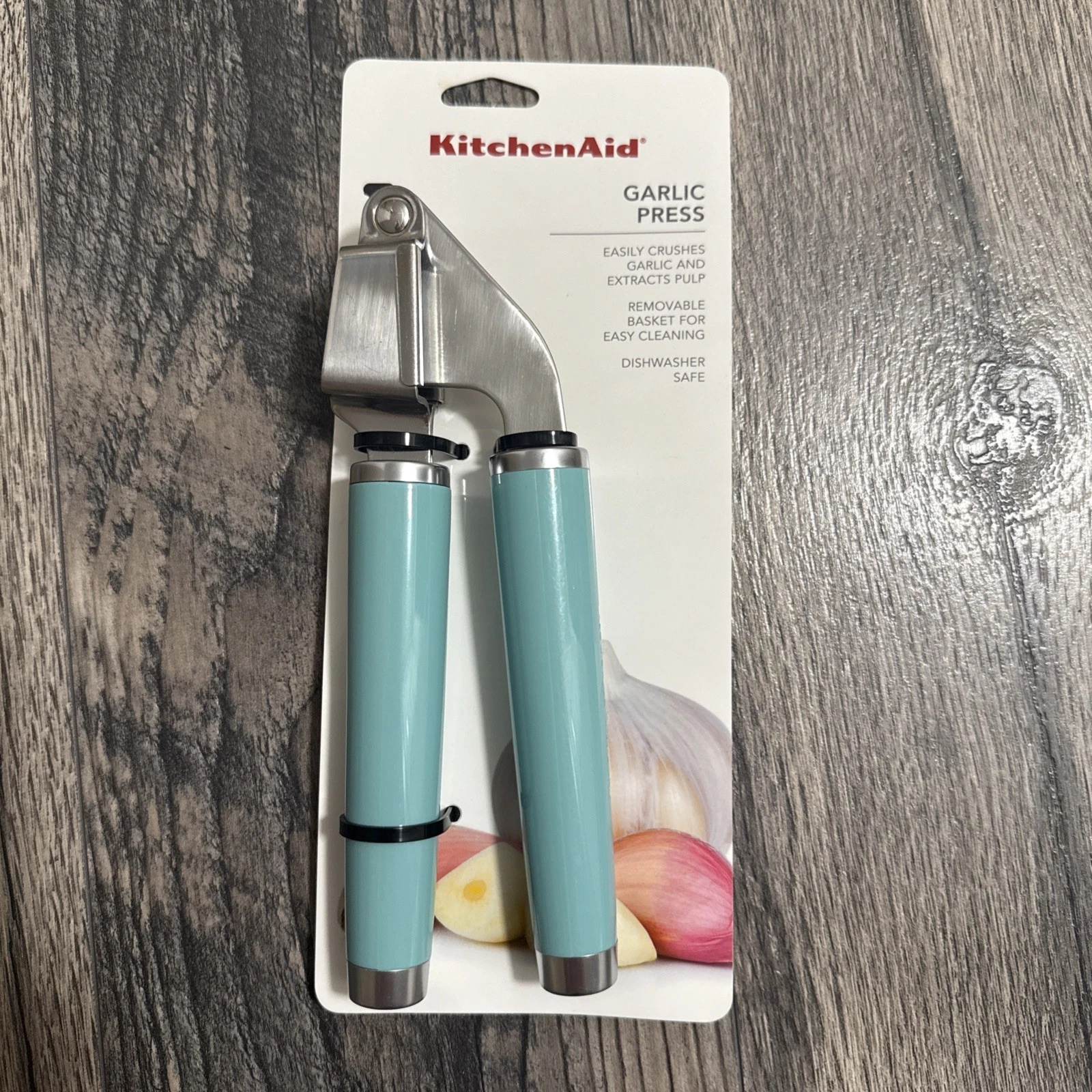 KitchenAid Garlic Press in Aqua Blue Sky New