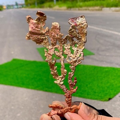56G  Rare!! iridescent Native Copper crystal mineral specimen