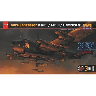 HONG KONG MODEL HKM01E12 Avro Lancaster B Mk.I / B Mk.III / Dambuster 3in1