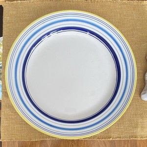 Vintage Tiffany & Co Este Ceramiche Serving  Platter 14.5” Italy striped 