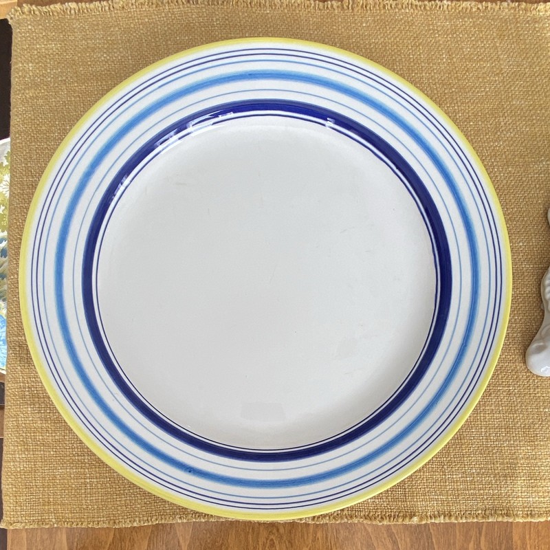 Vintage Tiffany & Co Este Ceramiche Serving  Platter 14.5” Italy striped 