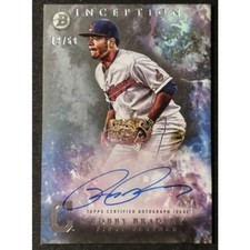 2016 Bowman Inception Bobby Bradley Certified Prospect Auto Green /50 Indians 
