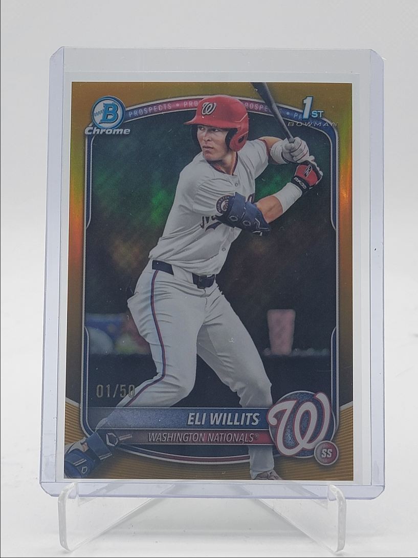 ELI WILLITS 2025 BOWMAN CHROME DRAFT 1ST GOLD REFRACTOR 01/50 Q5672