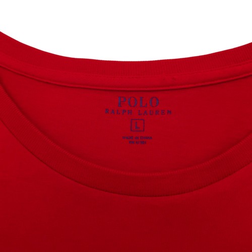 Polo Ralph Lauren T-Shirt Mens Large Red Short Sleeve Blue Pony 100% Cotton - Picture 2 of 8