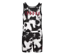 Jordan G Tie Dye Romper Girls Tank Tops Size 6, Color: Black Clouds