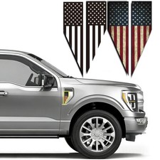 4pcs Set American Flag Stickers Exclusively For 2021-2025 Ford F-150 Black