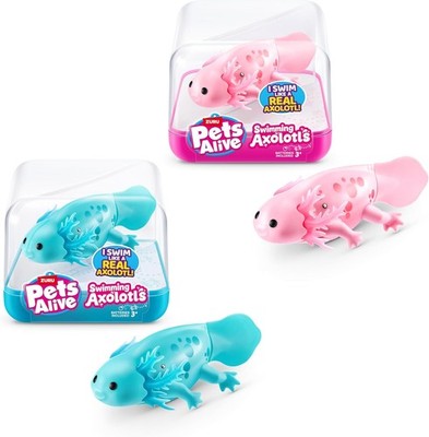 Pets Alive Schwimmende Axolotls in Pink & Türkis - elektr. Haustiere (2er Set)
