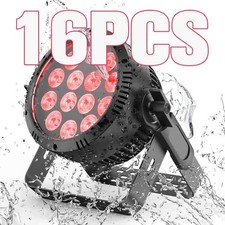 16PCS IP65 Waterproof LED Par Can Light 14x20W RGBW Outdoor Stage Lights DJ