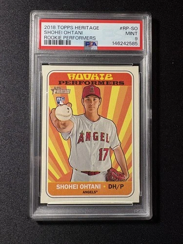 2018 TOPPS HERITAGE #RP-SO SHOHEI OHTANI RC ROOKIE PERFORMERS PSA 9
