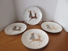 “GOLD DEER” Better Homes & Gardens 4 Salad/Appetizer/Dessert Plates- 8 1/4” NWT
