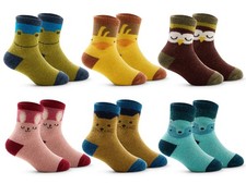 Boys Wool Socks Kids Winter Warm Socks Thermal Crew Socks for Boys 6 Pairs